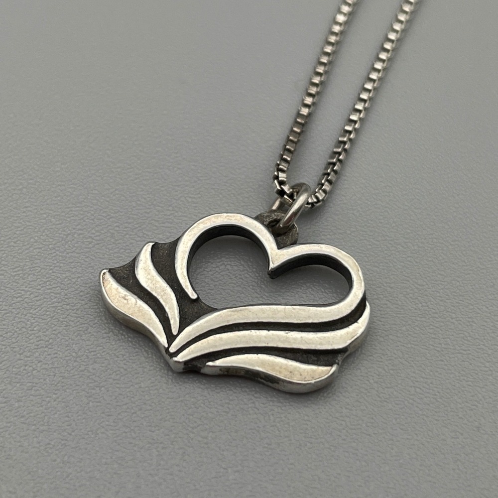 Vintage BSD Bob Siemon Designs Sterling Silver Heart Necklace